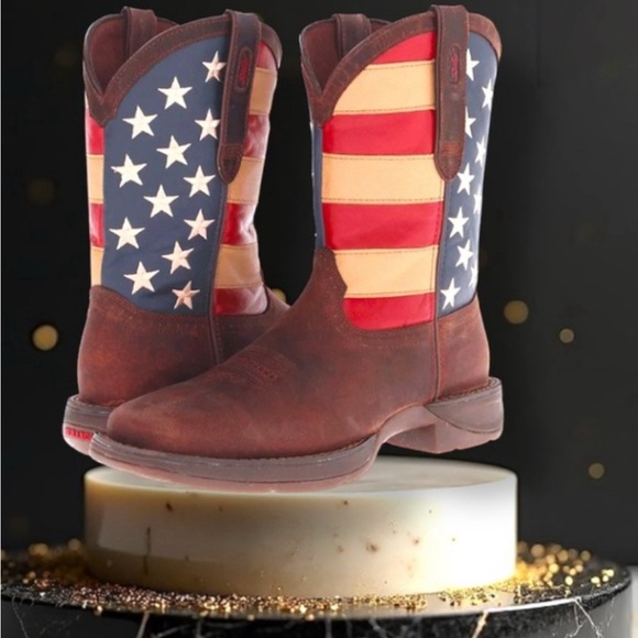 New Durango Men's Rebel Patriotic 🇺🇸 Pull-On Western Flag Boots Brown 11.5 - Picture 2 of 14